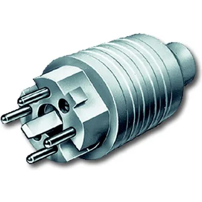 Busch-Jaeger Perilex-Stecker 2064 SPVC | 16A 400V | 3P+N+E | PVC | gerade Kabeleinführung | IP20 | grau RAL 7035