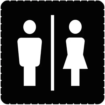 Busch-Jaeger Piktogramm WC Damen/Herren 2145/41-19 | LED iceLight Einlegeblatt | 43,3x43,3mm | Kunststoff matt | Silber