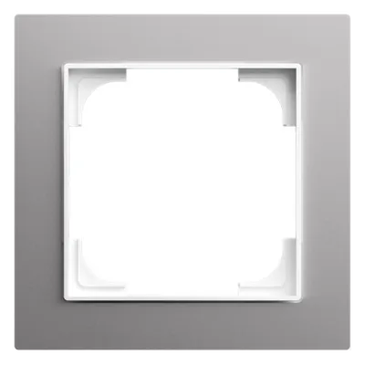 BUSCH-JAEGER Abdeckrahmen 1-fach 1721-4073 | Schalterrahmen | Aluminium matt | Busch-art linear® | IP20 | silber