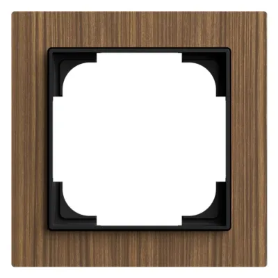 BUSCH-JAEGER Abdeckrahmen 1-fach 1721-4086 | Schalterrahmen | Busch-art linear | 85x85 mm | Holzoptik Walnuss