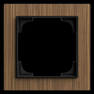 BUSCH-JAEGER Abdeckrahmen 1-fach 1721-4086 | Schalterrahmen | Busch-art linear | 85x85 mm | Holzoptik Walnuss