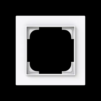 BUSCH-JAEGER Abdeckrahmen 1-fach 1721-44G | Rahmen für Schalter & Steckdosen | Thermoplast glänzend | studioweiss
