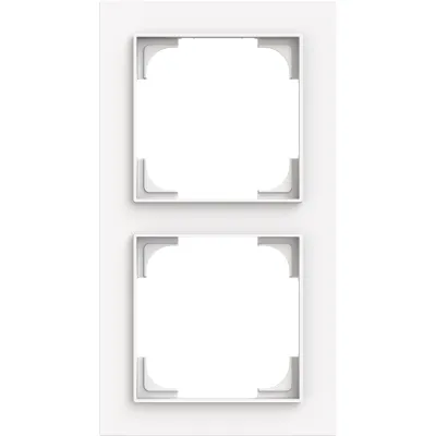BUSCH-JAEGER Abdeckrahmen 2-fach 1722-44M | Schalterrahmen für Steckdosen | Kunststoff matt | studioweiß RAL 9016