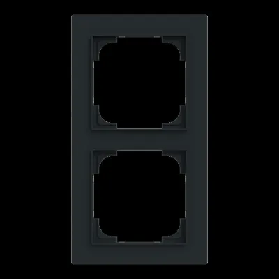 BUSCH-JAEGER Abdeckrahmen 2-fach 1722-45M | Schalterrahmen für Steckdosen & Taster | Kunststoff | matt | schwarz RAL9005