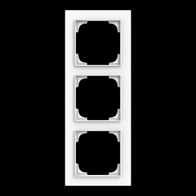 BUSCH-JAEGER Abdeckrahmen 3-fach 1723-44G | Schalterrahmen | Busch-art linear | Kunststoff glänzend | weiß RAL 9016