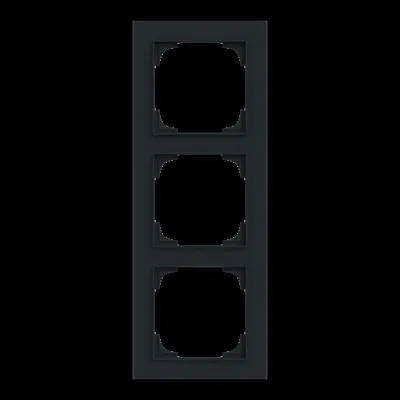 BUSCH-JAEGER Abdeckrahmen 3-fach 1723-45M | Schalterrahmen Kunststoff Thermoplast | matt schwarz | RAL 9005 | IP20