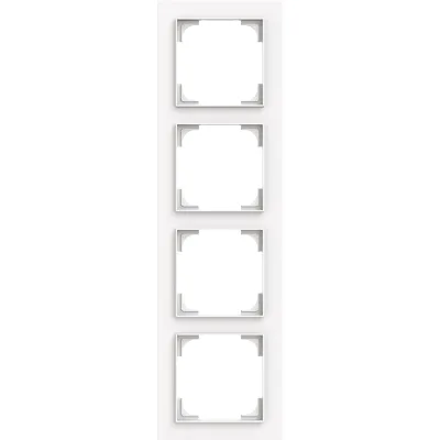 BUSCH-JAEGER Abdeckrahmen 4-fach 1724-44M | Schalterrahmen Kunststoff | Busch-art linear | studioweiß matt | RAL 9016