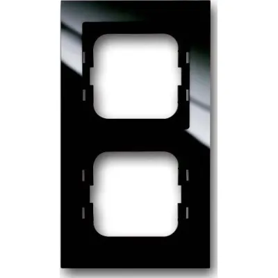 Busch-Jaeger Abdeckrahmen 2-fach 1722-295 | Busch-axcent | Kunststoff | Unterputz | glänzend | chateau-schwarz