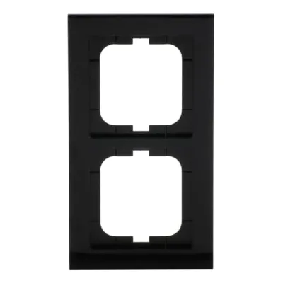 Busch-Jaeger Abdeckrahmen 2-fach 1722-281 | Unterputzrahmen Schalter & Steckdosen | Thermoplast glänzend schwarz
