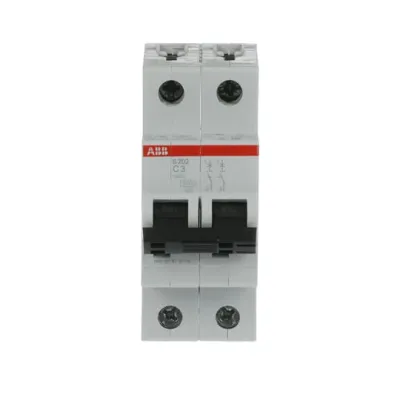 ABB Sicherungsautomat S202-C3 | Leitungsschutzschalter 2-polig | C-Charakteristik 3A | 400V 6kA | IP20 | 2TE | AC/DC