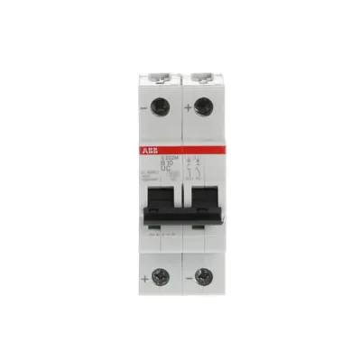 ABB Sicherungsautomat S202M-B10UC | Leitungsschutzschalter 2-polig B-Char. | 10A | 10kA | 400V AC/DC | IP20 | 2TE