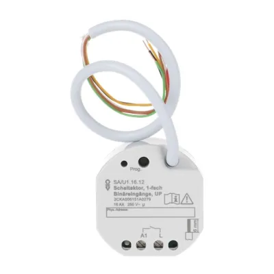 ABB Schaltaktor 1-fach Unterputz SA/U1.16.12 | KNX | 16A | 230V | potenzialfrei | IP20 | 1 Ausgang