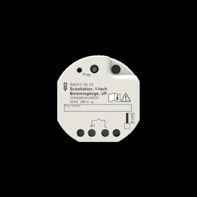 ABB Schaltaktor 1-fach Unterputz SA/U1.16.12 | KNX | 16A | 230V | potenzialfrei | IP20 | 1 Ausgang