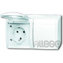 Busch-Jaeger Schuko-Steckdose 2f. mit Klappdeckel 20/2 EW-54