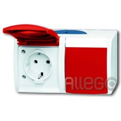 Busch-Jaeger Schuko-Steckdose 2f. waagerecht 20/2 EW/DVN-53