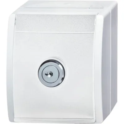 Busch-Jaeger SCHUKO Steckdose 20 EWSL-54 | abschließbar | Aufputz | Sicherheitsschloss | IP44 | alpinweiß | ocean