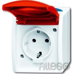 Busch-Jaeger Schuko-Steckdose mit EDV/Namensschild 20 EW/DVN-53