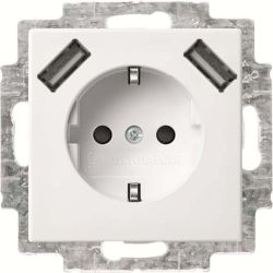 Busch Jaeger SCHUKO-Steckdose mit USB (2CKA002011A6266)