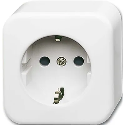 Busch-Jaeger SCHUKO Steckdose 2300 EAP/11W-503 | Aufputz | Schraubklemme | Duroplast | IP20 | alpinweiß
