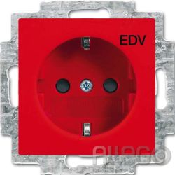 Busch-Jaeger SCHUKO Steckdosen-Einsatz rot 20 EUC/DV-917