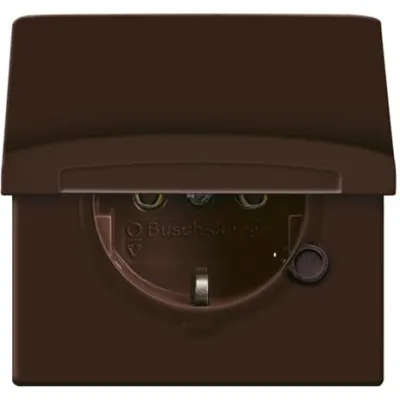 Busch-Jaeger Schuko-Steckdose 20 EUGK-31-101 | Unterputz | IP44 | Klappdeckel | Allwetter 44 | braun glänzend