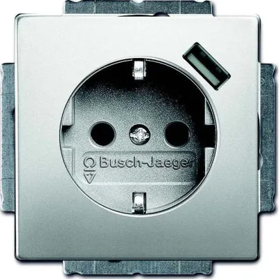 Busch-Jaeger Schuko/USB-Steckdose edelstahl 20 EUCBUSB-866