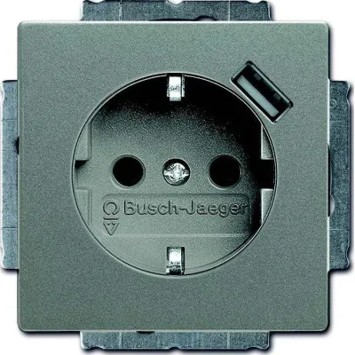 Busch-Jaeger Schuko/USB-Steckdose graumetallic 20 EUCBUSB-803