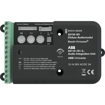 Busch-Jaeger Einbau-Audiomodul 83110-101 | Türsprechanlage | 2-Draht | 8 Klingeltaster | schwarz | 126x68x31mm