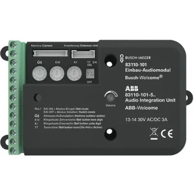 Busch-Jaeger Einbau-Audiomodul 83110-101 | Türsprechanlage | 2-Draht | 8 Klingeltaster | schwarz | 126x68x31mm