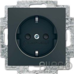 Busch-Jaeger Steckdose 1f sw glz 20 EUCB-15-914 Busch-balance SI UP m.KS Busch-J