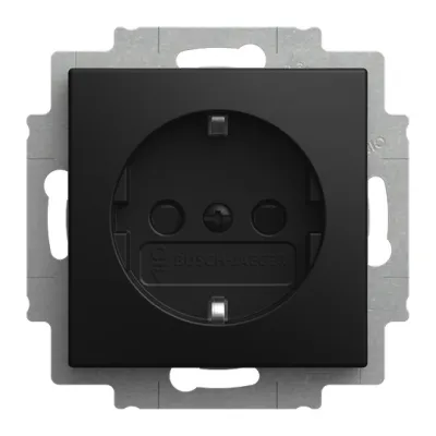 BUSCH-JAEGER Steckdose 20 EUCBLI-915 | SCHUKO Unterputz | Nachtlicht | Steplight | Safety+ | IP20 | schwarz matt