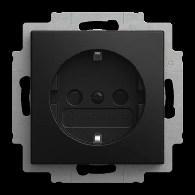 BUSCH-JAEGER Steckdose 20 EUCBLI-915 | SCHUKO Unterputz | Nachtlicht | Steplight | Safety+ | IP20 | schwarz matt
