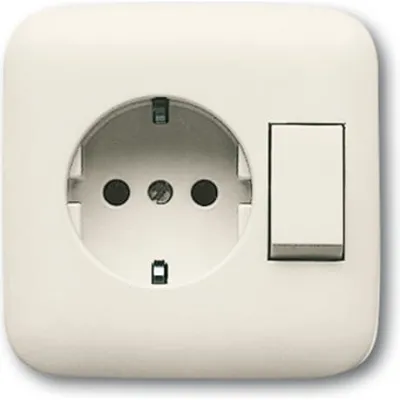 Busch-Jaeger Steckdosen-Schalter-Kombi 4310/6 EUJ-212 | SCHUKO UP | Wechselschalter 1-fach | IP20 | weiß