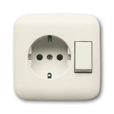 Busch-Jaeger Steckdosen-Schalter-Kombi 4310/6 EUJ-212 | SCHUKO UP | Wechselschalter 1-fach | IP20 | weiß
