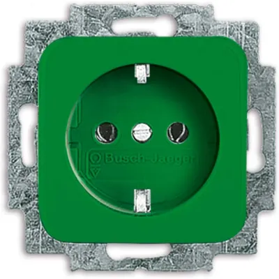 Busch-Jaeger Schuko Steckdose 20 EUC-13-212 | Unterputz | Duroplast | grün RAL 6018 | IP20 | Steckklemme | 16A 250V