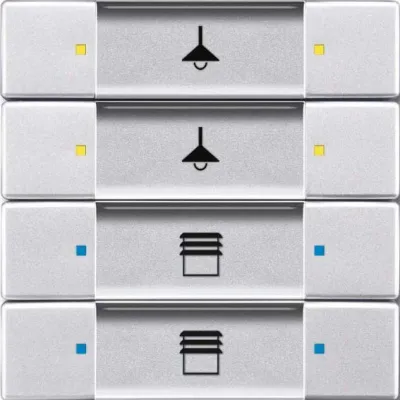 Busch-Jaeger Tastsensor 4/8-fach 6127/02-83 | KNX Powernet Bedienelement | 8-fach | LED-Anzeige | Unterputz | alusilber