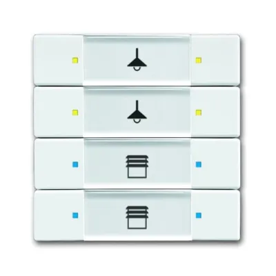 Busch-Jaeger Tastsensor 4/8-fach 6127/02-84 | KNX Powernet | Unterputz | LED Beschriftung | studioweiß