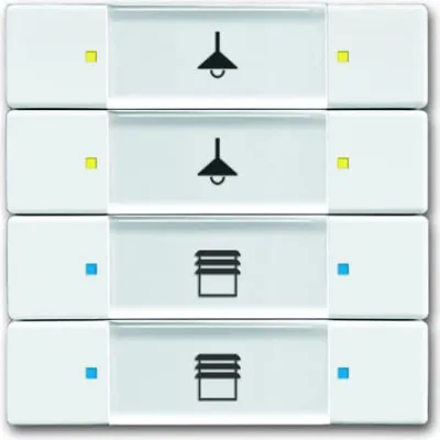 Busch-Jaeger Tastsensor 4/8-fach 6127/02-84 | KNX Powernet | Unterputz | LED Beschriftung | studioweiß
