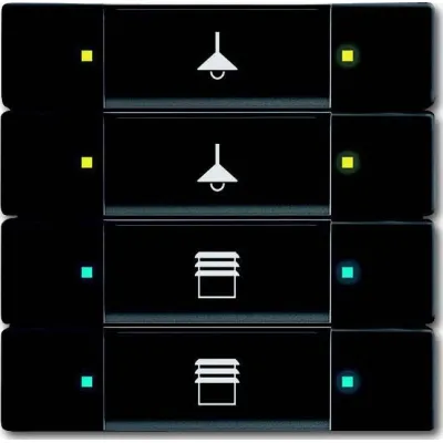 Busch-Jaeger Tastsensor KNX 4/8-fach 6127/02-885 | Multifunktion | LED-Anzeige | Unterputz | schwarz matt