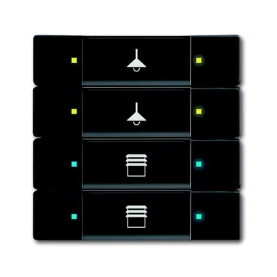 Busch-Jaeger Tastsensor KNX 4/8-fach 6127/02-885 | Multifunktion | LED-Anzeige | Unterputz | schwarz matt