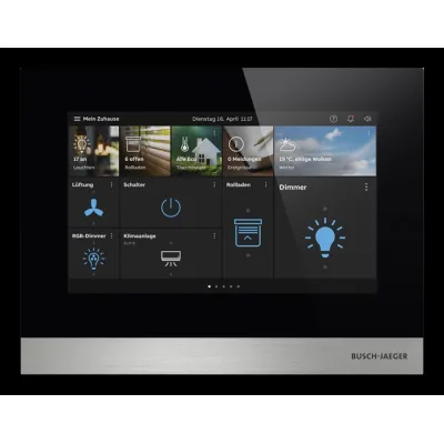 BUSCH-JAEGER IP Touch 7 Innenstation H8236-5B-03 | Video-Türsprechanlage LAN | KNX free@home | Touchscreen | schwarz