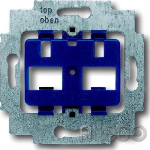 Bild: Busch-Jaeger Tragring 1816 mit blauem Sockel für 2 Modular-Jack-EinsätzeBusch-Ja