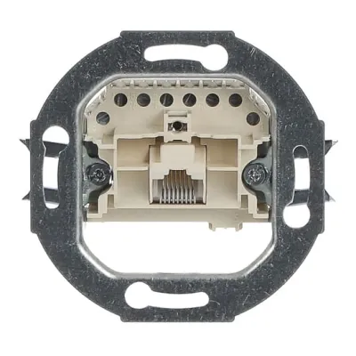 Busch-Jaeger UAE-Anschlussdose | 1x8-polig RJ45 | UP | Kat.3 | schräg | Schraubanschluss | weiß RAL9010