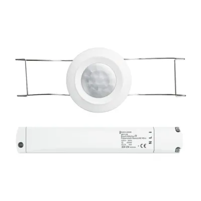 Busch-Jaeger Präsenzmelder 6811 EB | BasicLINE mini 360° | Deckeneinbau | 6m Reichweite | IP20 | alpinweiß