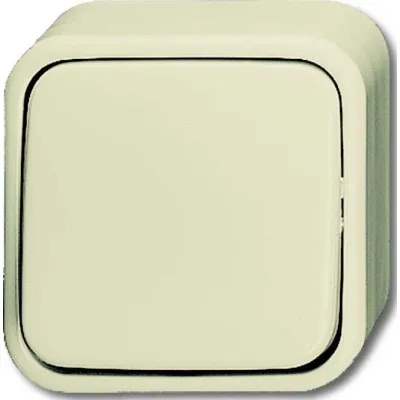 Busch-Jaeger Wippschalter Aufputz 2601/6 AP | Wechselschalter IP20 | 1-fach | Duroplast | cremeweiß/electroweiß