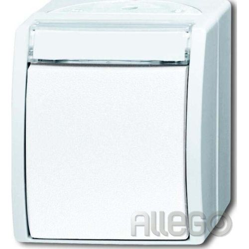 Bild: Busch-Jaeger Wechselschalter AP, m.Namensschild 2601/6 WN-53
