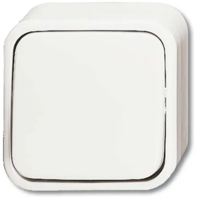 Busch-Jaeger Wippschalter 2601/6 AP/11W-503 | Wechselschalter Aufputz | 2 Module | 10AX 250V | Duroplast | alpinweiß