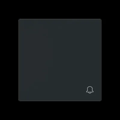 BUSCH-JAEGER Wippe geschlossen 2520 KI-45M | Abdeckung UP-Taster Klingel Symbol | Kunststoff matt | schwarz RAL 9005