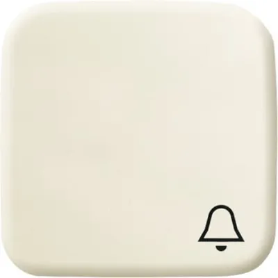 Busch-Jaeger Wippe für Taster 2520 KI-212 | Symbol Klingel | Abdeckung UP-Schalter | Duroplast | glänzend | weiß
