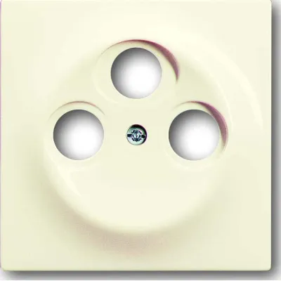 Busch-Jaeger Zentralscheibe 1743-03-72 | Abdeckung Antennensteckdose 3-fach | elfenbeinweiß glänzend